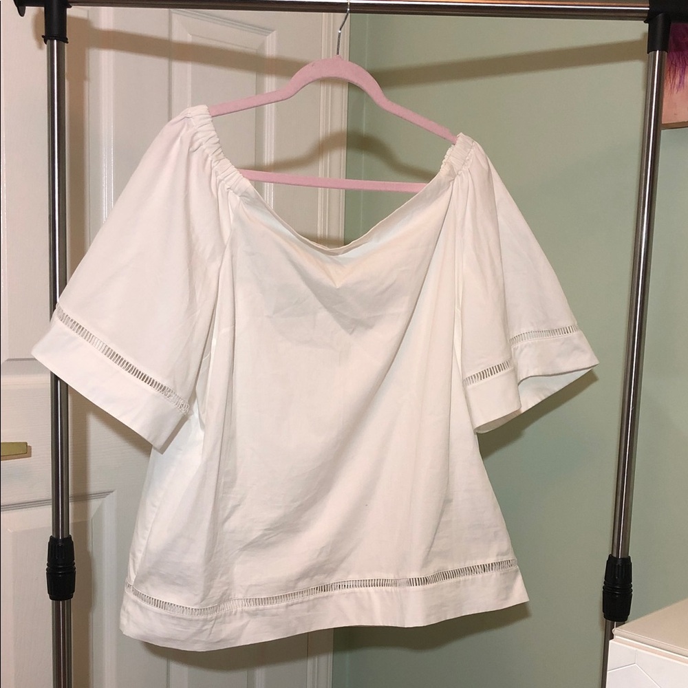 Ralph LAUREN White Off-Shoulder Peasant Top - Classic Women's Blouse